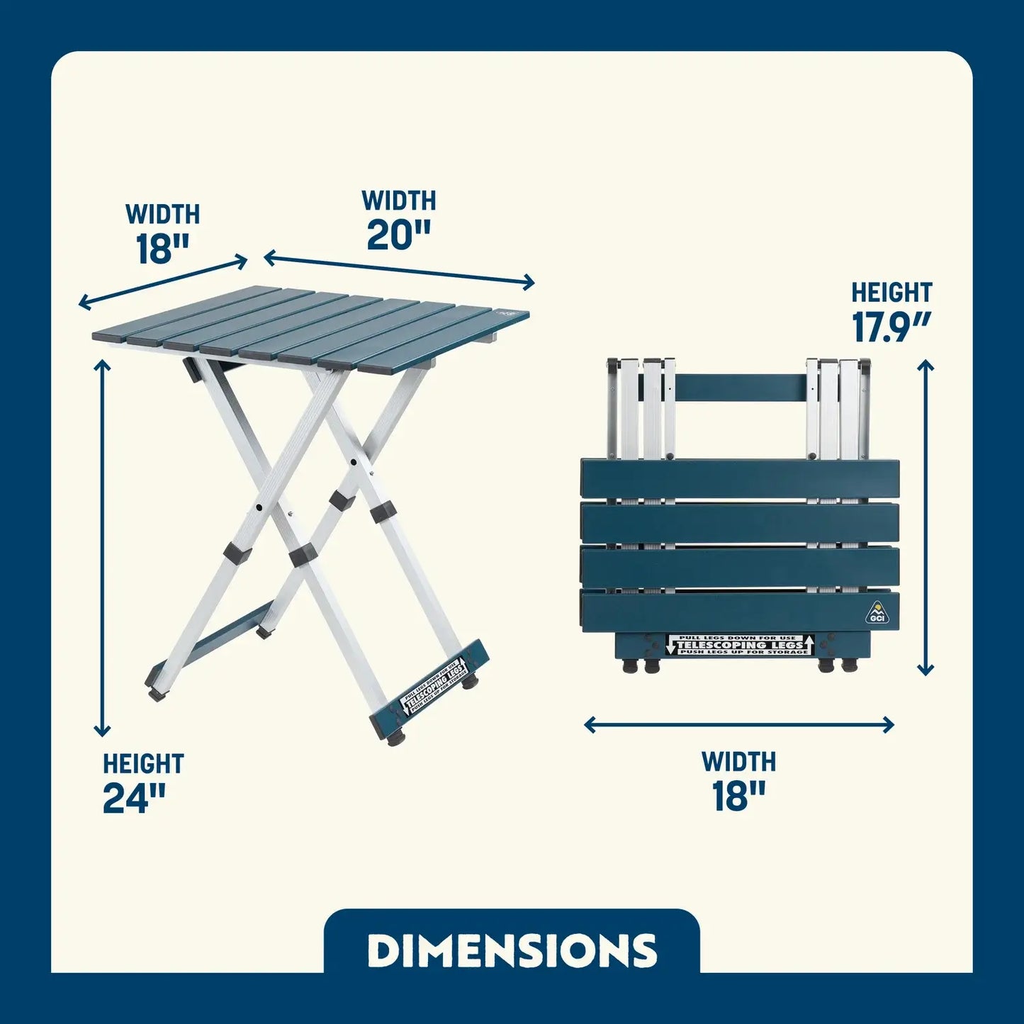 Compact Camp Table 20™ - Fresh Pair