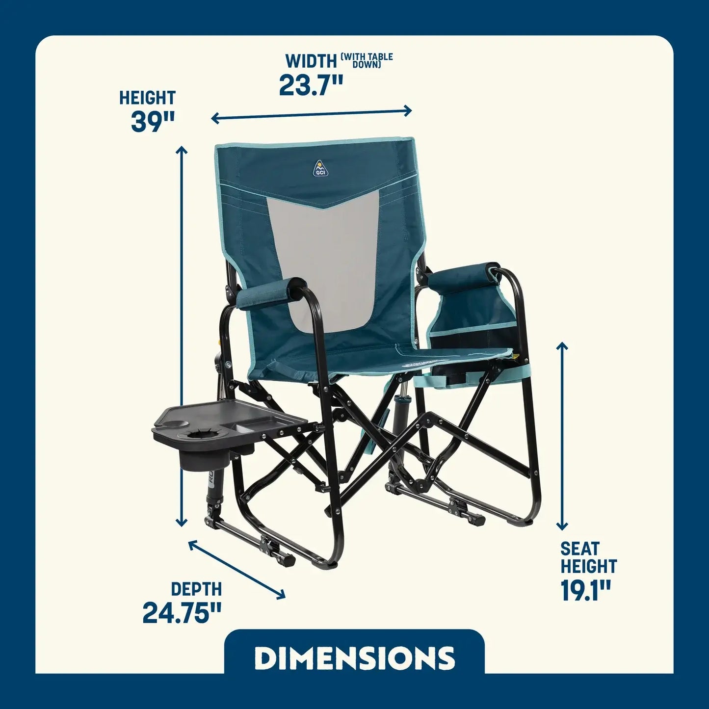 Stowaway Rocker™ with Side Table - Fresh Pair